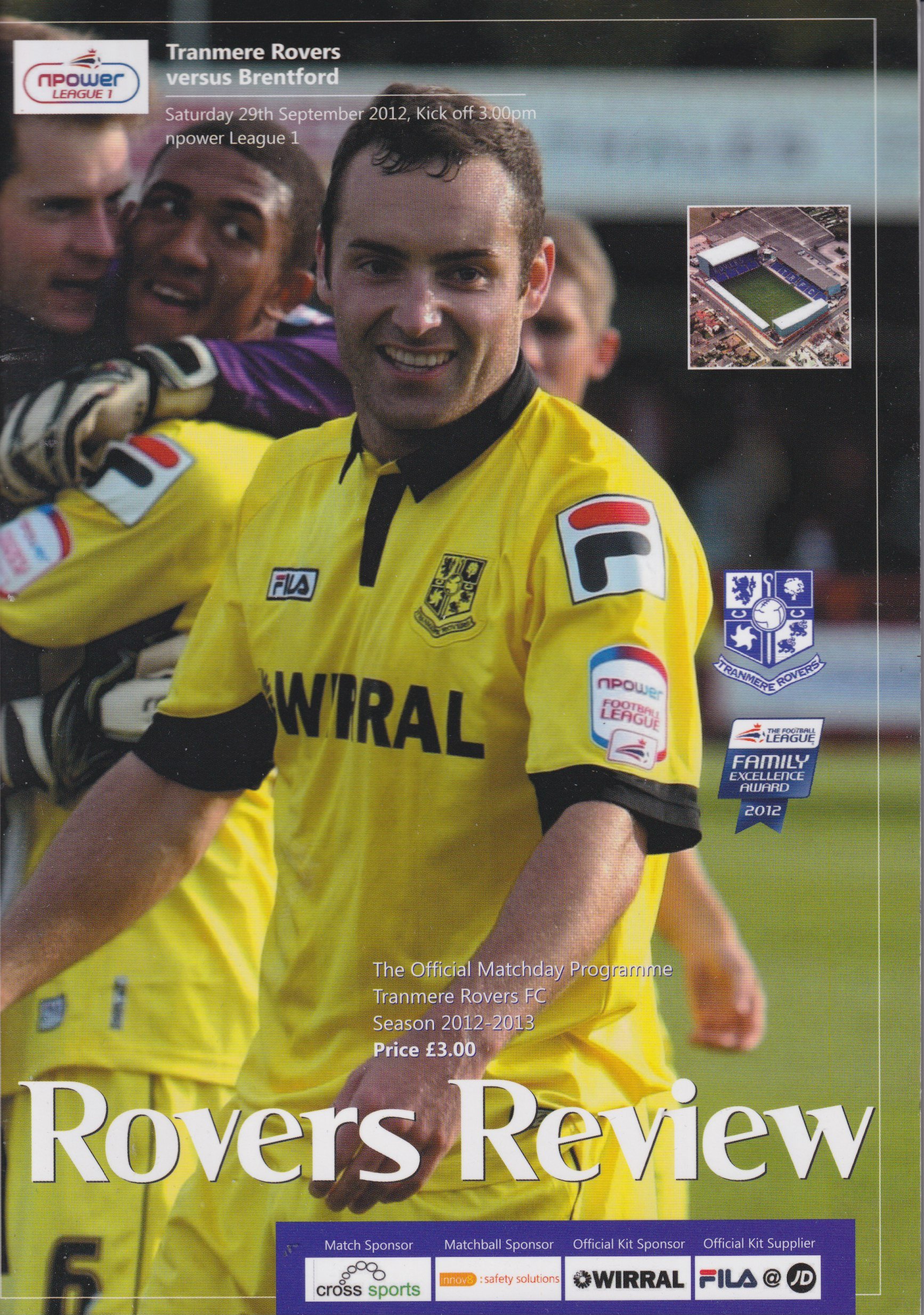 Tranmere Rovers v Brentford match programme
